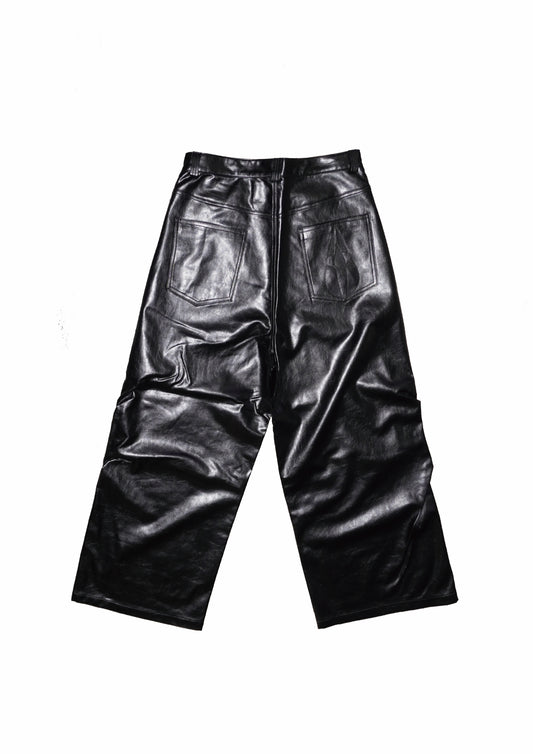 "DRIP" Leather Baggy Jeans