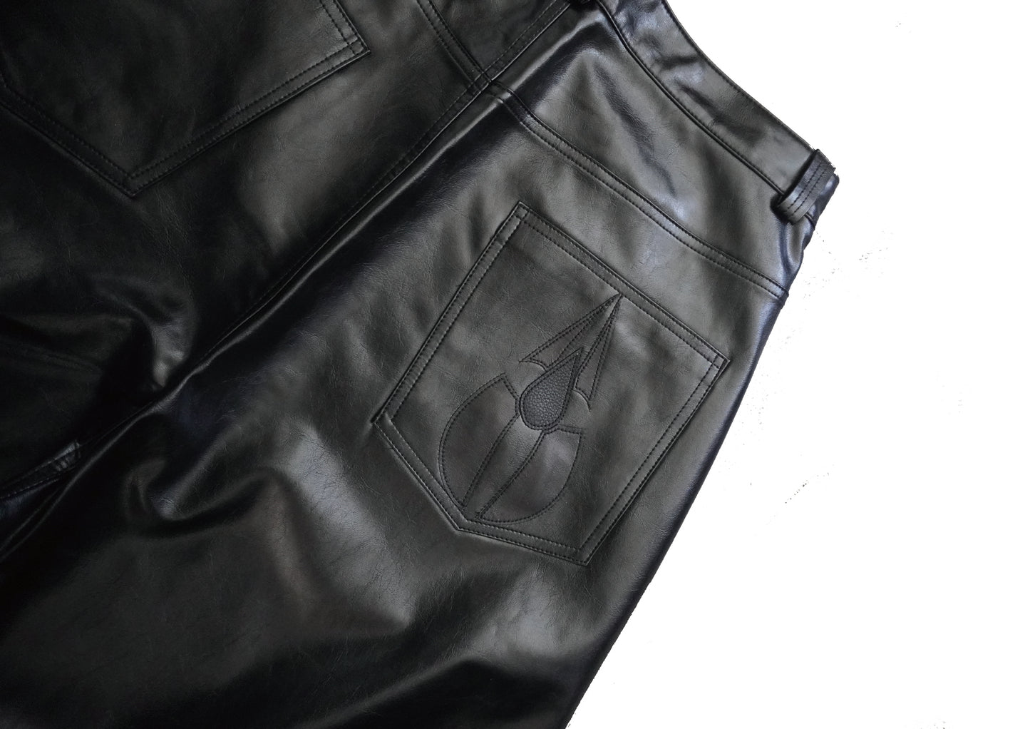 "DRIP" Leather Baggy Jeans