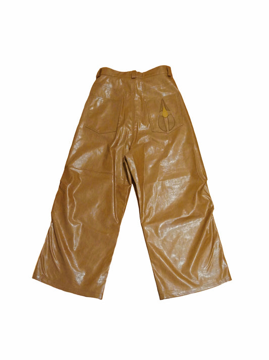 "DRIP" Leather Baggy Jeans