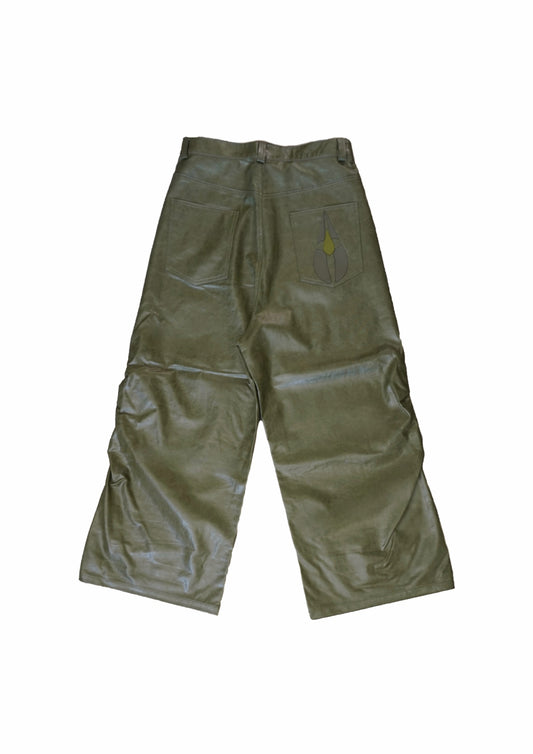 "DRIP" Leather Baggy Jeans