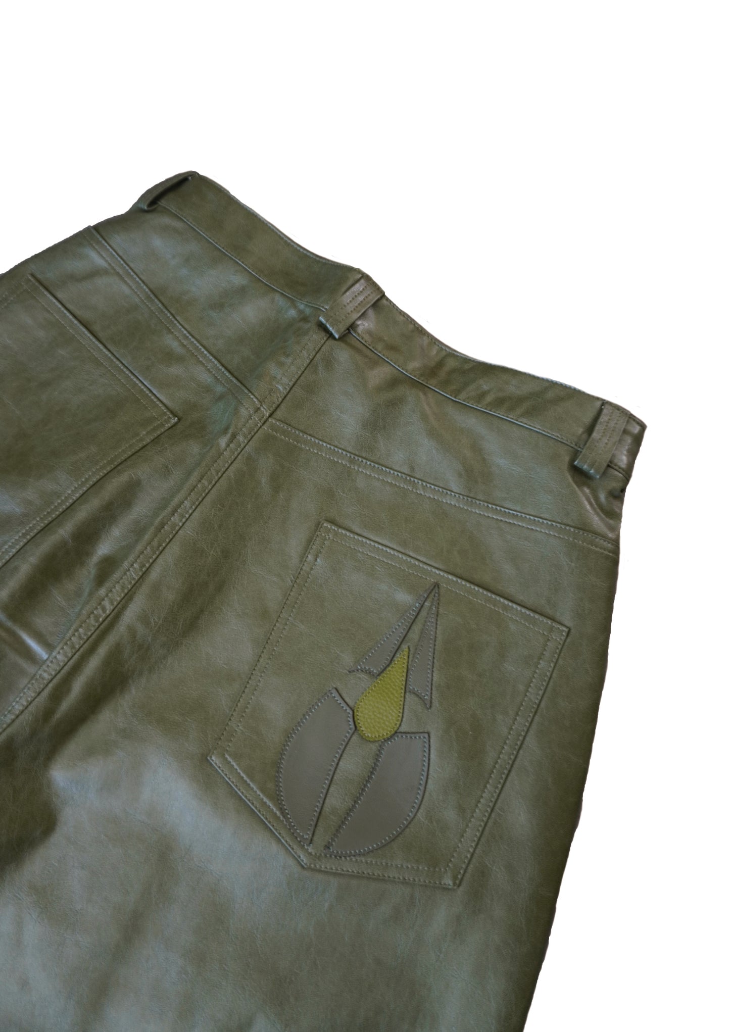 "DRIP" Leather Baggy Jeans