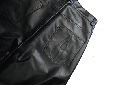 "DRIP" Leather Baggy Jeans