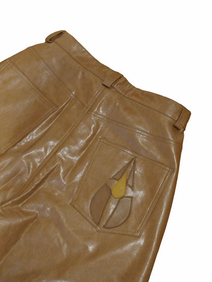 "DRIP" Leather Baggy Jeans