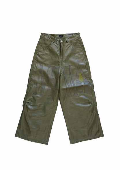 "DRIP" Leather Baggy Jeans