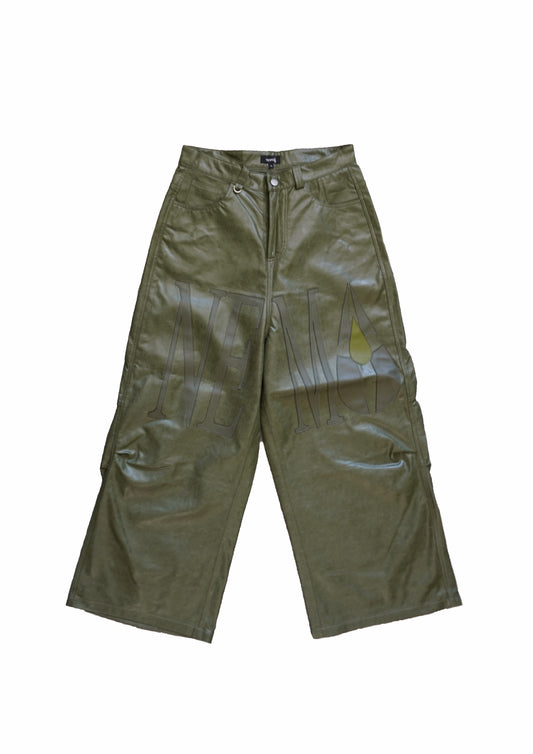 "DRIP" Leather Baggy Jeans